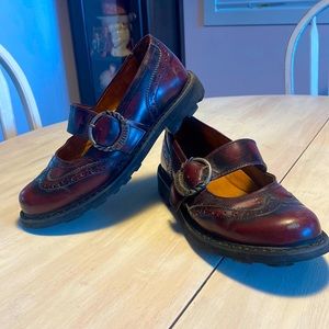 John Fluevog 8.5w Oxblood The Seventh Heaven Sole Angela Mary Jane Size